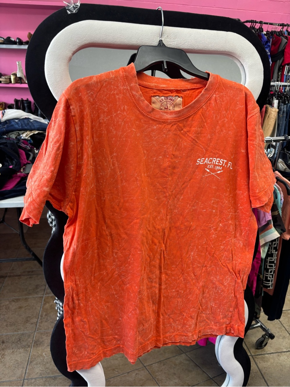 US VINTAGE Seacrest, FL Orange Short-Sleeve Men's Tee